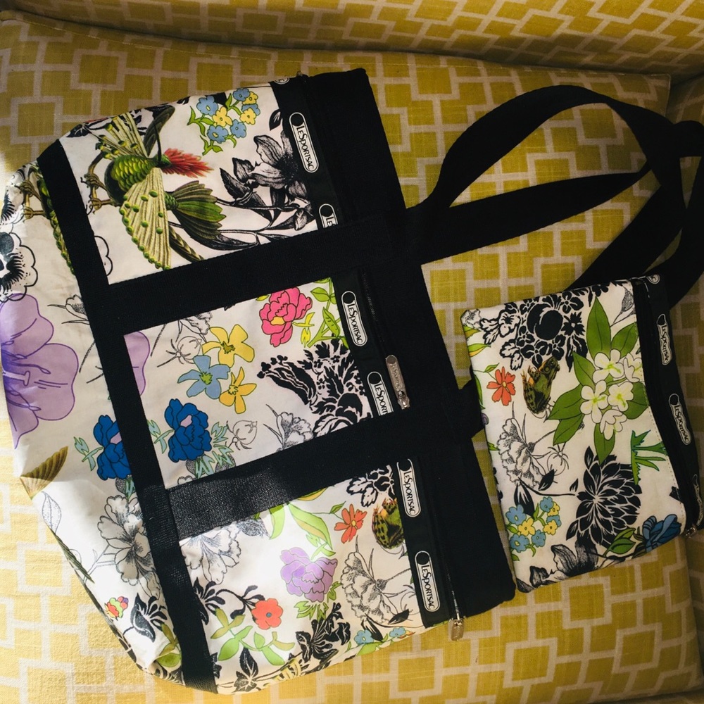 🦋LeSportsac Hummingbird Tote & Accessories Bag🦋